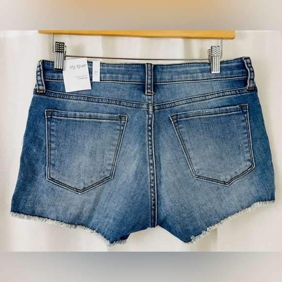 STS BLUE Aubrey 9” Mid Rise Fray Hem Side Slit Boyfriend Short   Size 27     NWT - Picture 12 of 12